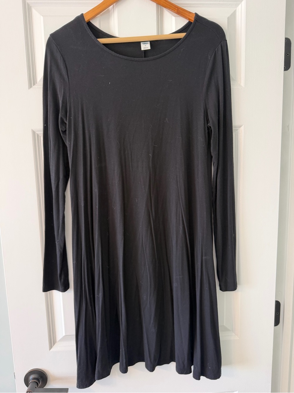 Old Navy Black Long-Sleeve A-Line Swing Dress